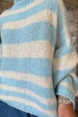 Made in Italy Big Softie Stripe Shortie Knit Baby Blue